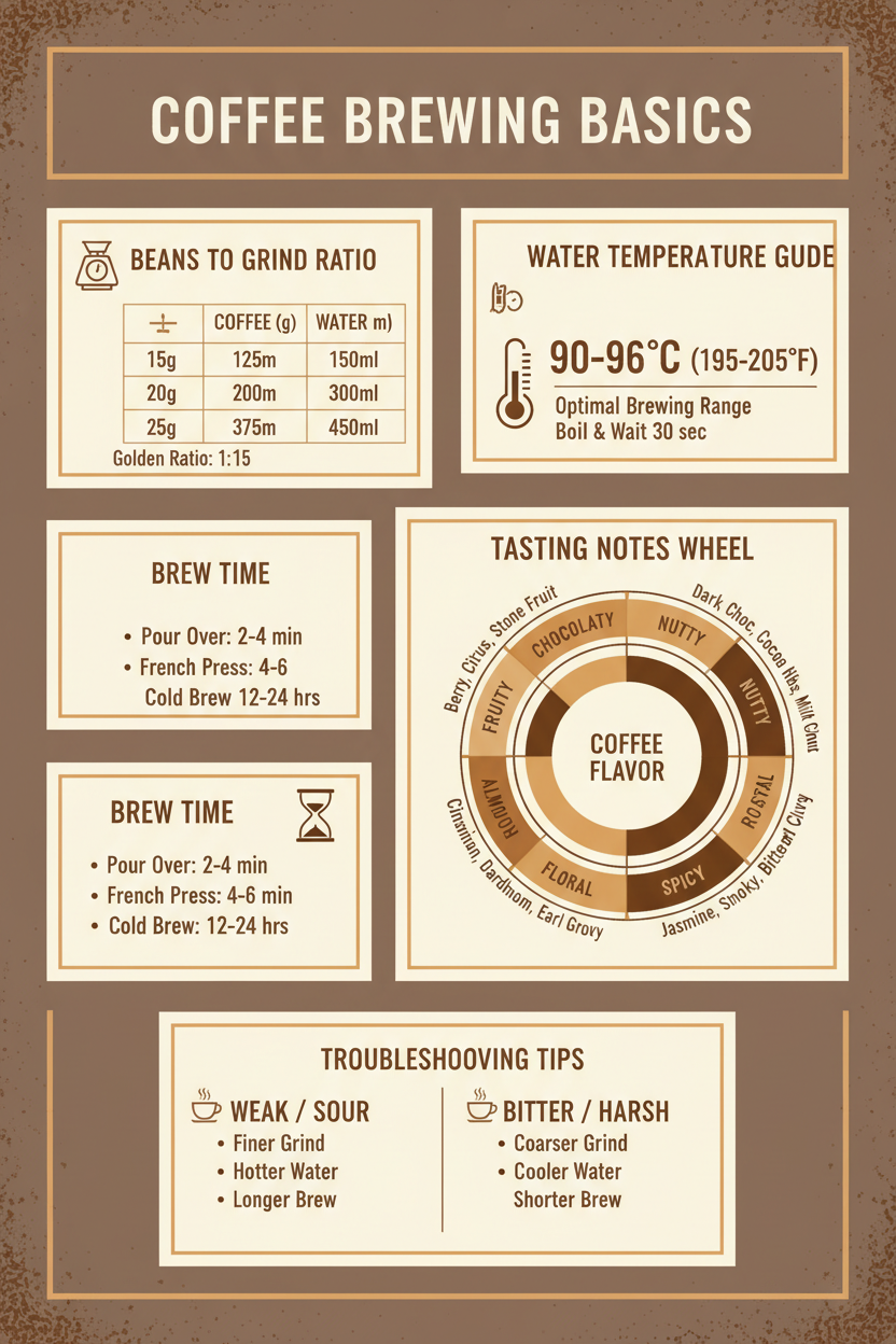 Coffee brewing infographic